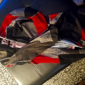 Abstract hooded cardigan